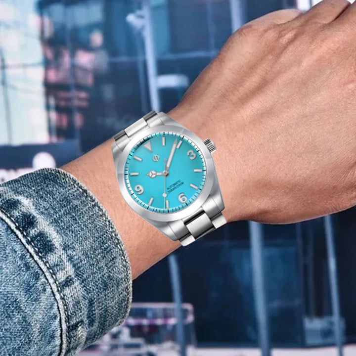 TERAMI New Mechanical Watches for Men NH35 Japan Movement Classic Sapphire Mirror 316L Stainless 200M Waterproof Automatic Clock
