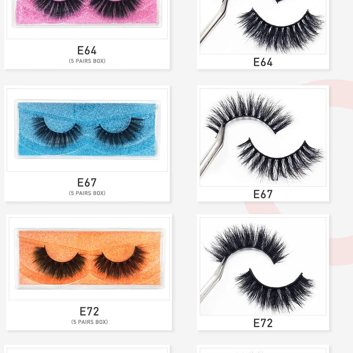5Pairs 3D Mink Wholesale Eyelashes Lashes Handmade Fluffy Dramatic Lashes Cruelty Free False Eyelashes Makeup Lashes