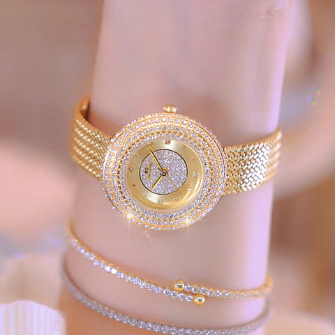 Fashion Luxury Watches For Woman New Vintage Golden Women's Wristwatches Ladies Dress Quartz Clock High Quality Relogio Feminino