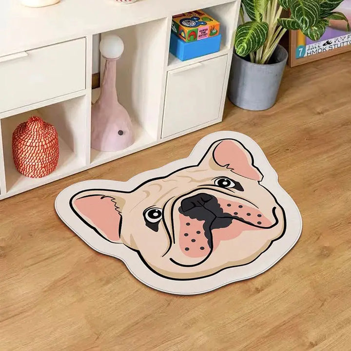 Imitation cashmere floor mat cute pug pet special-shaped home blanket bedroom carpet