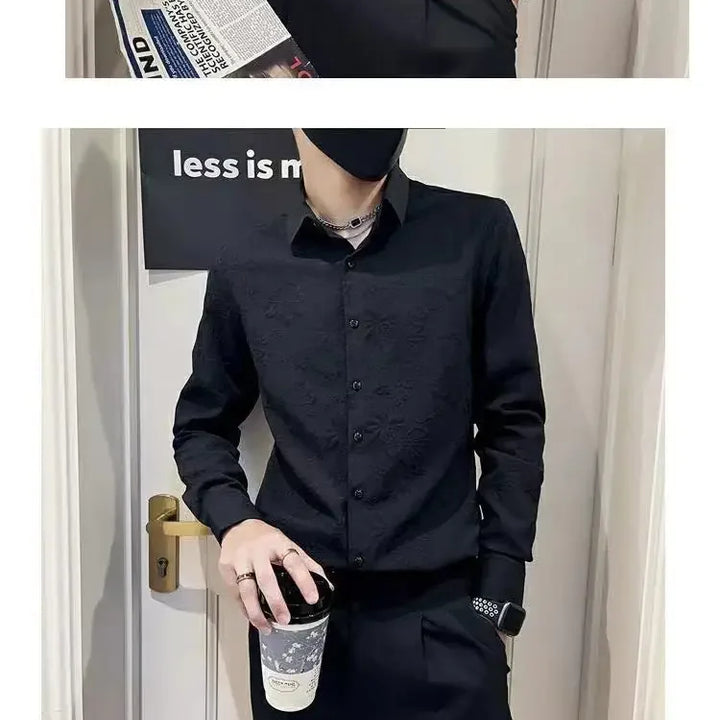 Shirts And Blouses For Men White Man Tops Plain Graphic Floral Clothing Korean Style Designer Fashion S Elegant Cheap Brand Cool