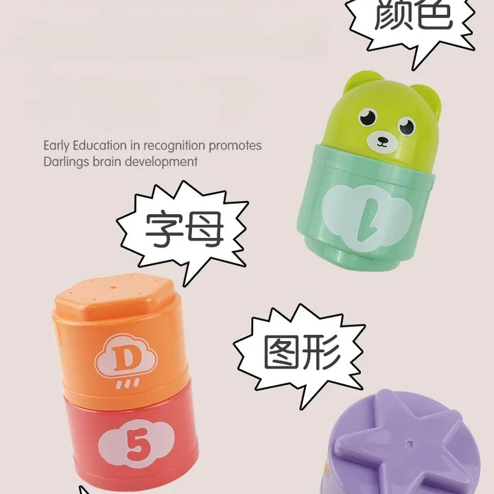 Kid Brain Response Battle Fold Cup Hand Speed Competition Fold Cup Baby Stack Game Early Education Puzzle Train Board Games Toy