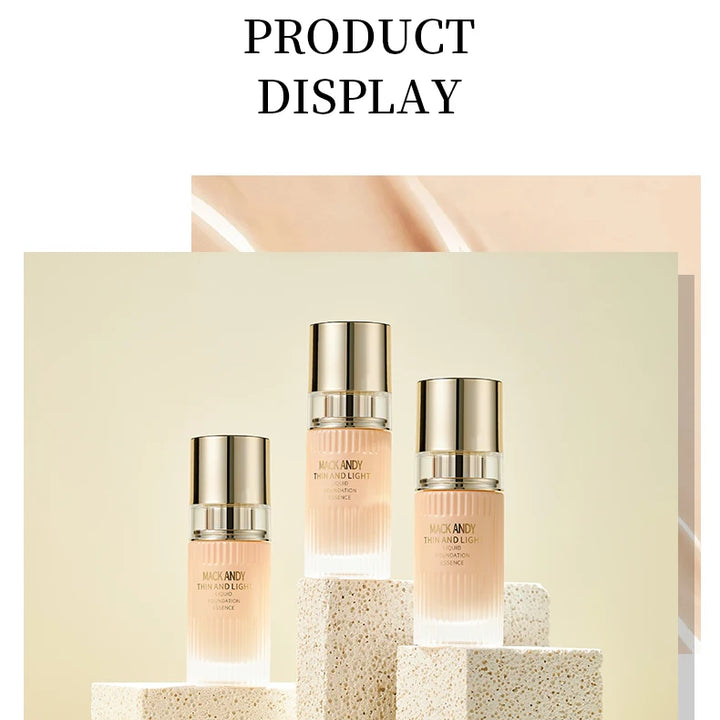 MACKANDY Serum Liquid Foundation Long-lasting Makeup, Full Coverage with Matte Finish, Radiant Formula for All Skin Types Vegan