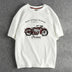 Fashionable men spring/summer new vintage printed short-sleeved T-shirt washed combed cotton fashion youth half-sleeved tee
