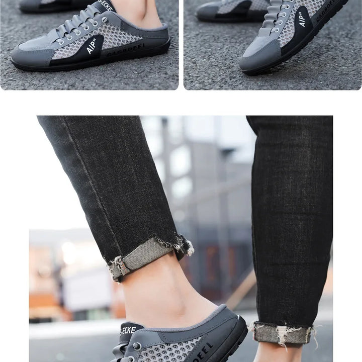 Men's Fashion Soft-soled Half Slippers Men Summer Trendy Bottom Casual Shoes Breathable Slip-on Shoes Sneakers Zapatos De Hombre