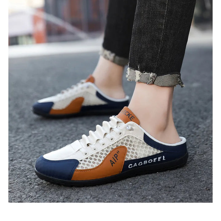 Men's Fashion Soft-soled Half Slippers Men Summer Trendy Bottom Casual Shoes Breathable Slip-on Shoes Sneakers Zapatos De Hombre