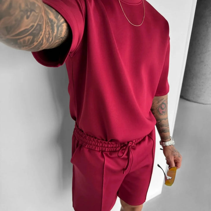 Men 2025 summer fashion sports design sense simple casual solid color quick drying short-sleeved T-shirt trend clothes