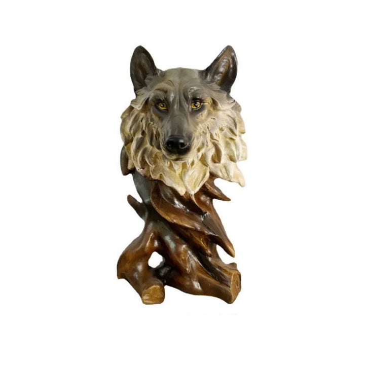 Resin Simulation Animal Statue Luxury Vivid Tiger Lion Head Ornament Retro Miniatures Figurine Sculpture Office