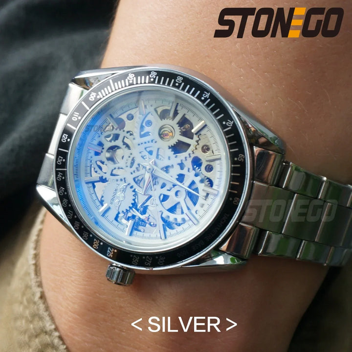 Women’s Automatic Mechanical Skeleton Watch Self-Winding Gold Plated Dress Watch Water Resistant Luxury Timepiece