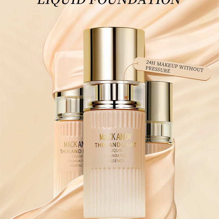 MACKANDY Serum Liquid Foundation Long-lasting Makeup, Full Coverage with Matte Finish, Radiant Formula for All Skin Types Vegan