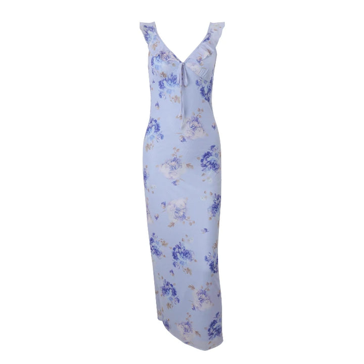 WhereMery Fashion Floral Printed Maxi Dresses Sexy Off Shoulder Backless Halter Long Dress Elegant Autumn Women Evening Vestidos