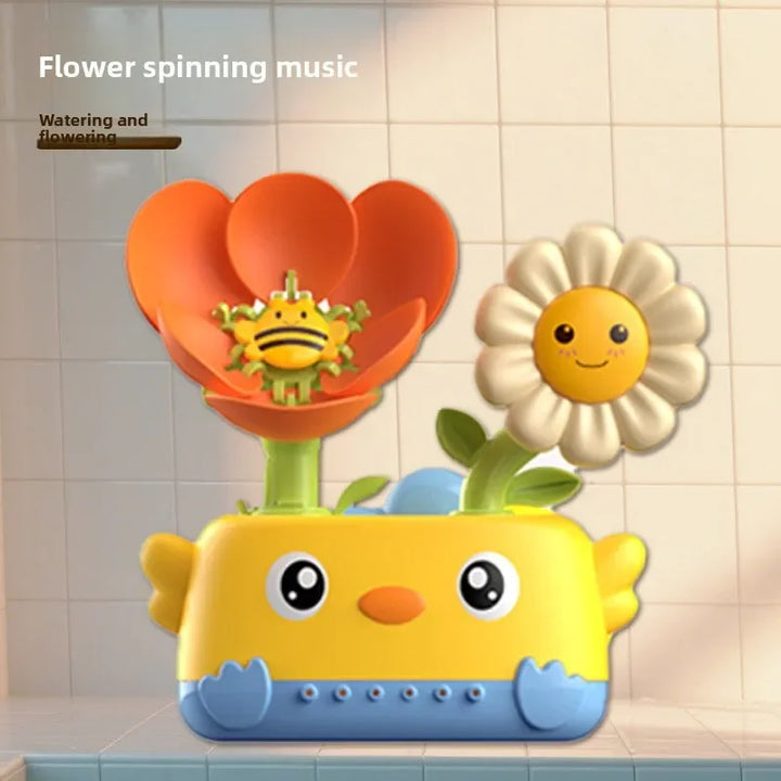 Children's bath toy watering flowers rotating fun water play bath toy bathroom spraying water shower