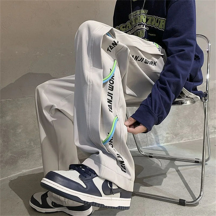 2025 New Fashion Trends Men's Casual Pants Processing Pants Thin Loose Oversized Elastic Breathable and Ventilated Pants