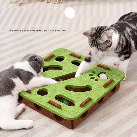 Cat Scratching Post and Puzzle Maze Toy Set Sisal and Felt Interactive Playing Toys for Indoor Kittens Entertainment Supplies