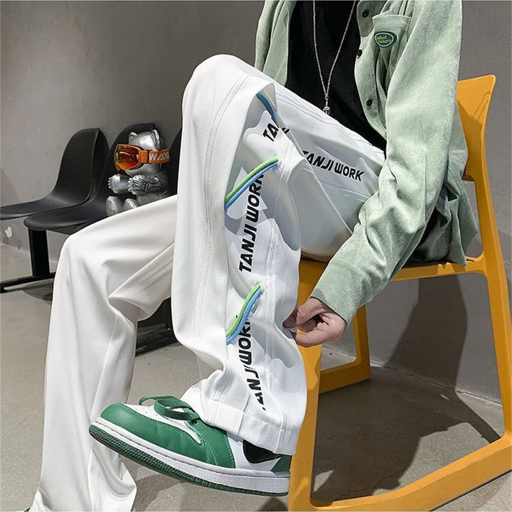 2025 New Fashion Trends Men's Casual Pants Processing Pants Thin Loose Oversized Elastic Breathable and Ventilated Pants
