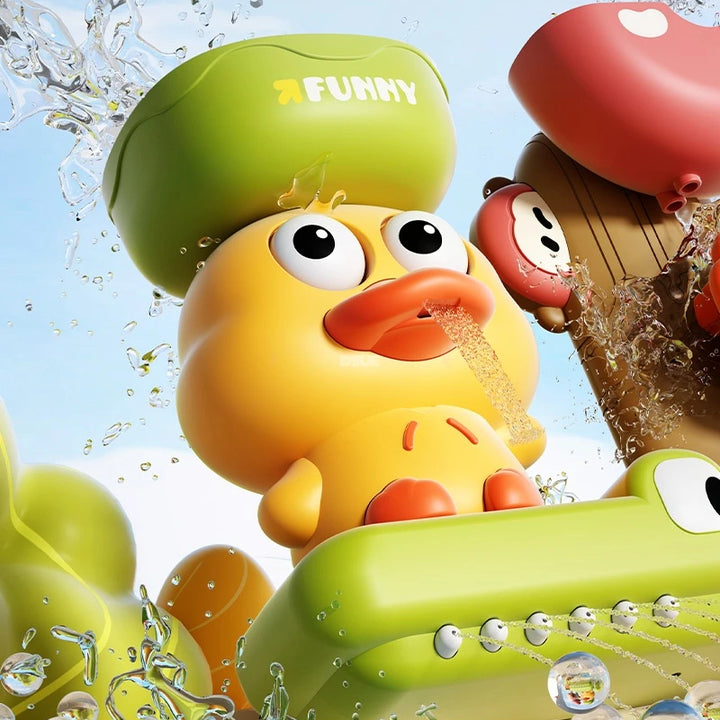 2025 Baby Bath Toy Play Water in Duck/Flower Shape Lion Waterwheel Children Fun in Shower Bathtub with Suction Cup in Kid Gift