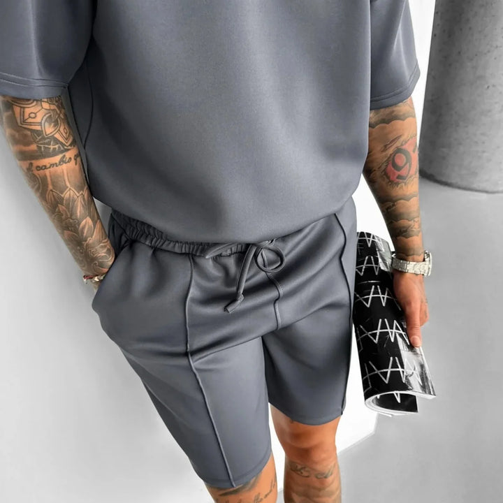 Men 2025 summer fashion sports design sense simple casual solid color quick drying short-sleeved T-shirt trend clothes