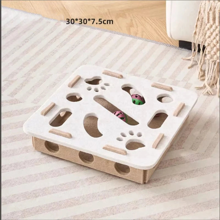Cat Scratching Post and Puzzle Maze Toy Set Sisal and Felt Interactive Playing Toys for Indoor Kittens Entertainment Supplies