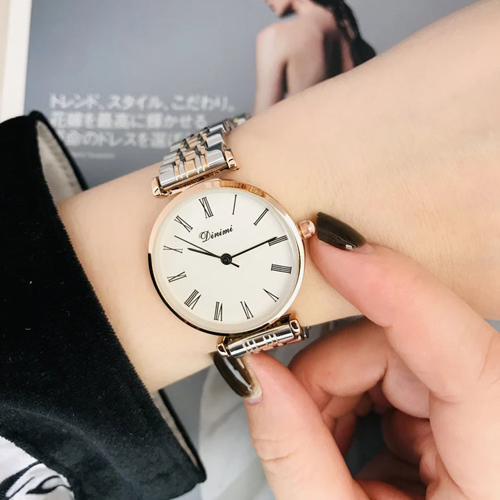 Women's watch simple thin light luxury temperament steel belt famous brand mysterious gift series