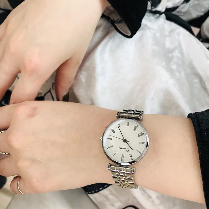 Women's watch simple thin light luxury temperament steel belt famous brand mysterious gift series