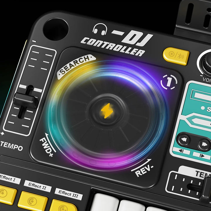 Kid Musical DJ Mixer with Microphone Electronic Keyboard Bluetooth DJ Turntable Console Junior Music Instrument Educational Toy