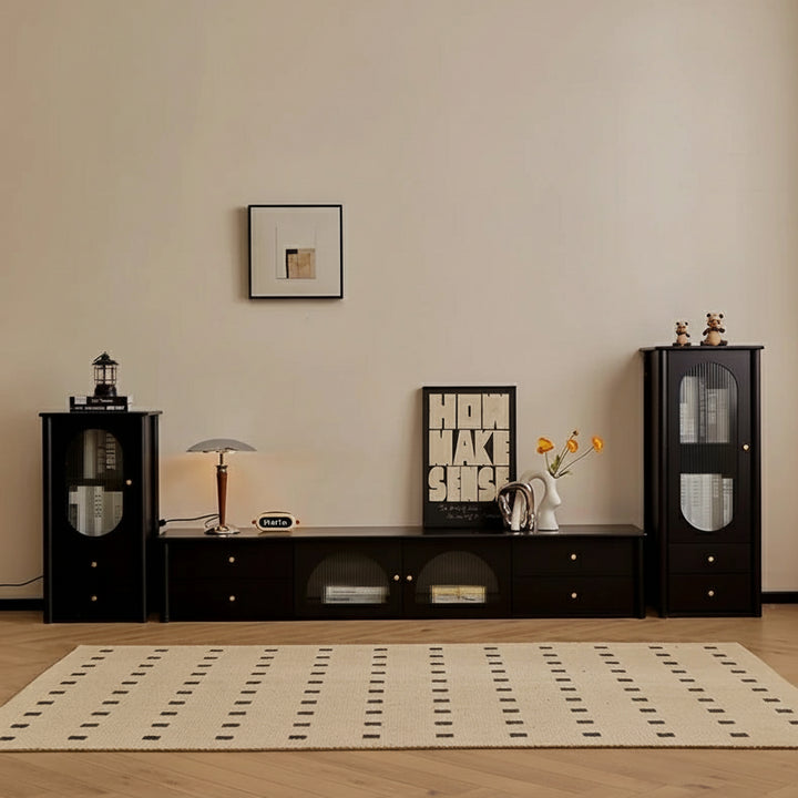 Vintage Aesthetic TV Stand With Glossy Wood Living Room Furniture Accessories Stylish Modern Storage Solution Your Bedroom
