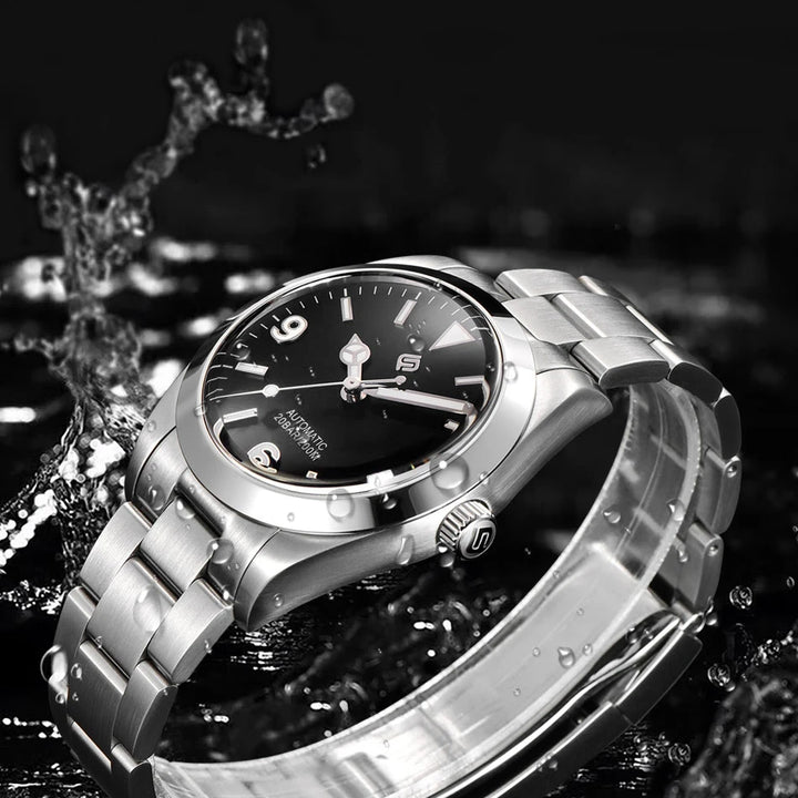 TERAMI New Mechanical Watches for Men NH35 Japan Movement Classic Sapphire Mirror 316L Stainless 200M Waterproof Automatic Clock