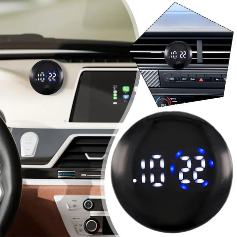 Car Clock Round Automotive Digital Clock Led Luminous Display Automotive Watch For Road Trip Long Travel Mini Digital Clock