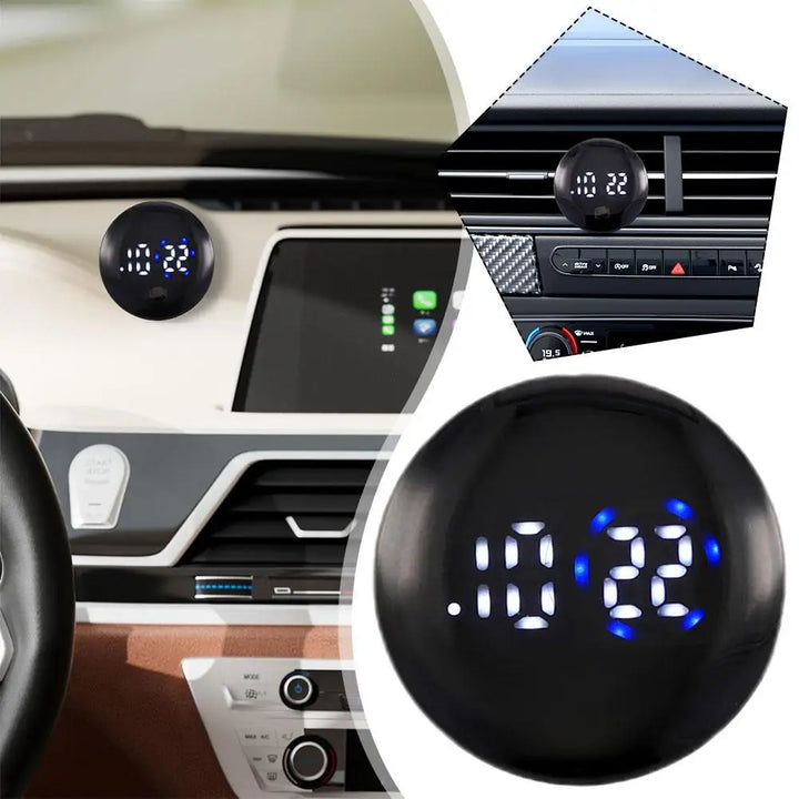 Car Clock Round Automotive Digital Clock Led Luminous Display Automotive Watch For Road Trip Long Travel Mini Digital Clock