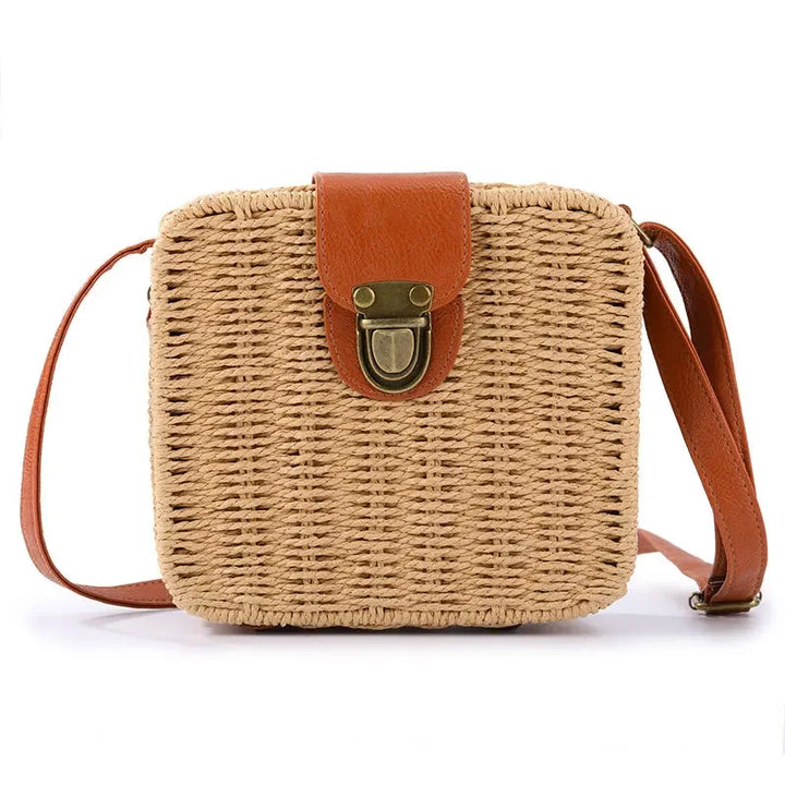 Summer Rattan Straw Bag For Women Woven Handmade Shoulder Bag Small Round Bag Vacation Seasid Beach Bag Shopping Purse bolsa