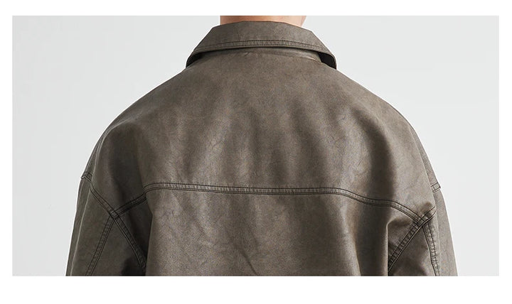 Fashion Men‘s Leather Jacket British Style 2025 Autumn Winter Retro Warm Solid Casual Slimming Short Jacket Coats Men Clothing