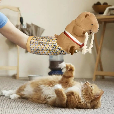 Wrestling Puppet for Cats Cat Wrestling Puppet Cat Wrestling Glove Puppet with Padding Bell for Safe Play Stuffed for Boredom