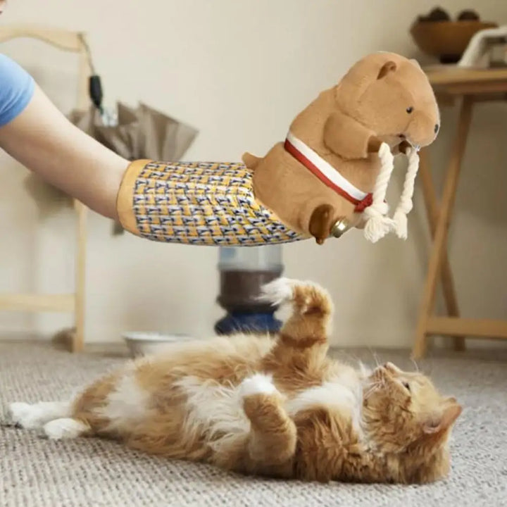 Wrestling Puppet for Cats Cat Wrestling Puppet Cat Wrestling Glove Puppet with Padding Bell for Safe Play Stuffed for Boredom