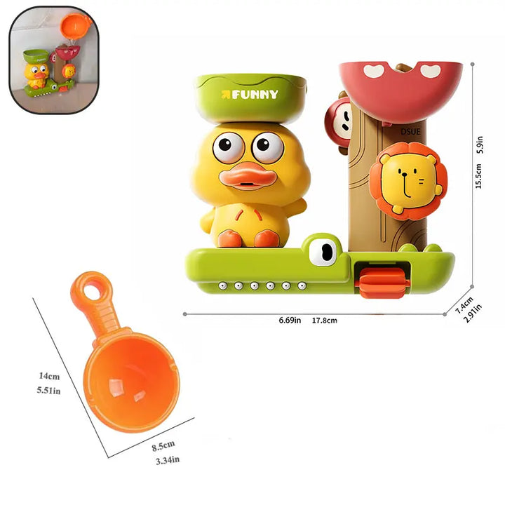 2025 Baby Bath Toy Play Water in Duck/Flower Shape Lion Waterwheel Children Fun in Shower Bathtub with Suction Cup in Kid Gift