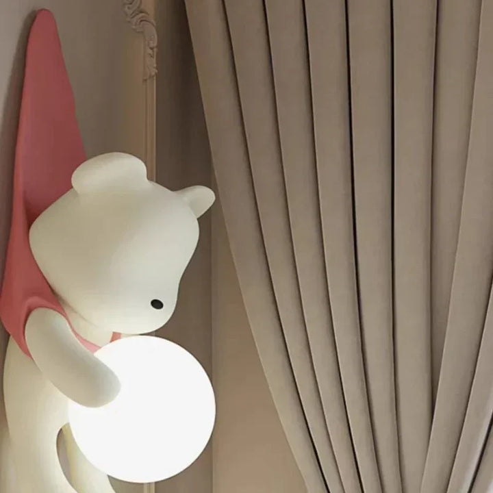 SANDYHA Nordic Resin Wall Lamp Cute Little Bear Design LED Light Children's Room Bedroom Decoration Home Study Lighting Fixtures