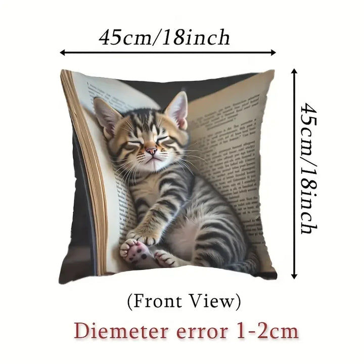 Cute Pet Animal Print Pillowcase Kawaii Cat Sofa Decorative Pillowcase Car Sofa Home Cushion Cover Home Decor