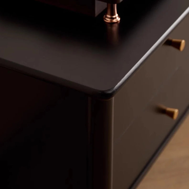 Vintage Aesthetic TV Stand With Glossy Wood Living Room Furniture Accessories Stylish Modern Storage Solution Your Bedroom