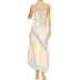 Sexy V-neck Top with Long Skirt 2Pc Suit Women's Fashion Embroidery Patchwork Satin Sets Elegant Sleeveless Sling Skirt Outfits