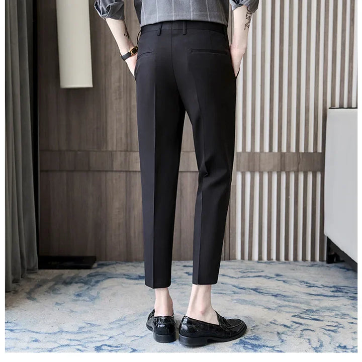Fashionable Cropped Pants For Men Casual Trendy Spring Autumn New Arrival Small Trousers Draped No Ironing Cone Shaped Pants