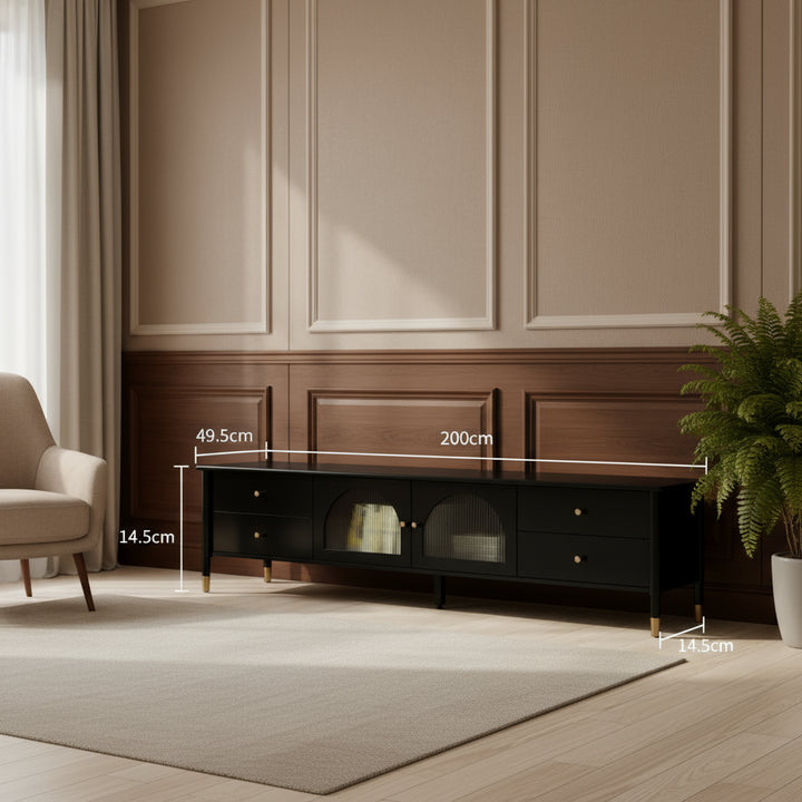Vintage Aesthetic TV Stand With Glossy Wood Living Room Furniture Accessories Stylish Modern Storage Solution Your Bedroom