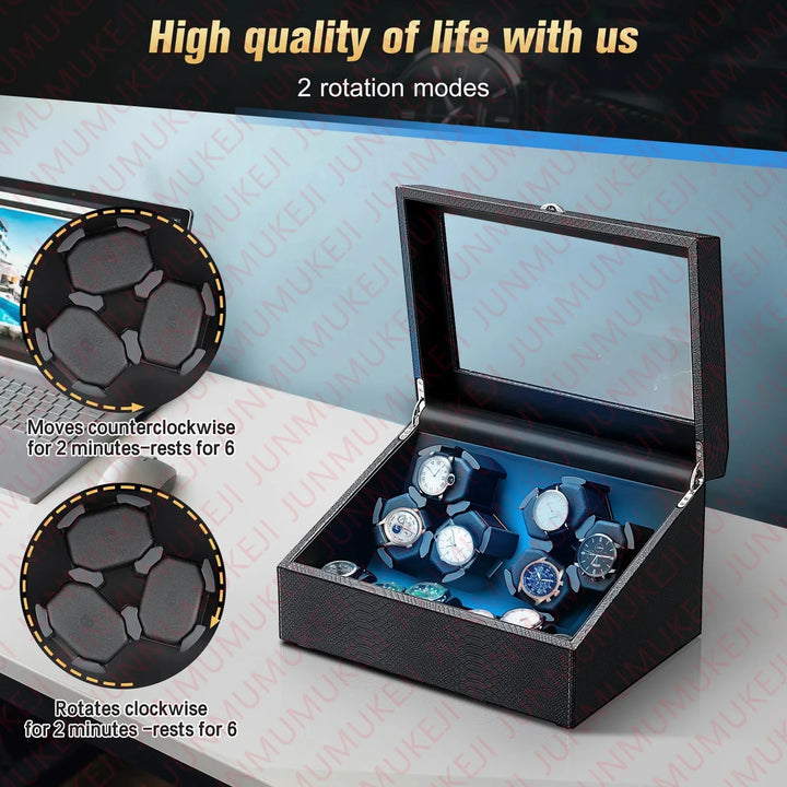 Watch Winders Box for Automatic Watches Box 6 watches Rotate Stand