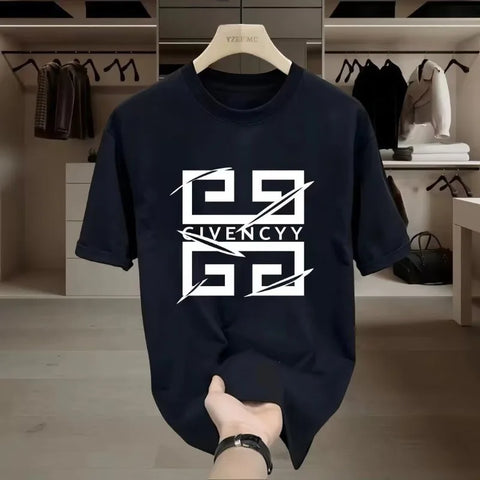 Men's 2025 Summer Fashion Funny Printed T-Shirts Beach Breathable Funny Clothing Oversize Casual Cotton Tops Mans Short Sleeve