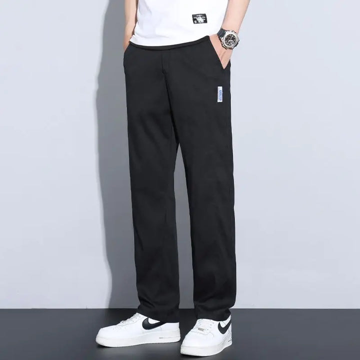 Men Fashion High Light Luxury Casual Suit Pants Male Loose Straight Look Taller Blazer Pants Ankle Length Cropped Trousers