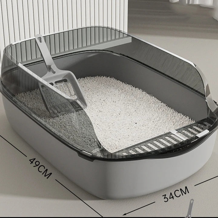 Cat Litter Box Semi-enclosed Thickening Kitty Sandbox High Side Splashproof Pet Bedpans Supplies Pet Toilet Kitten Tray Bedpan