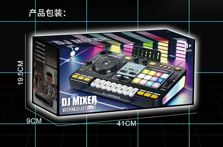 Kid Musical DJ Mixer with Microphone Electronic Keyboard Bluetooth DJ Turntable Console Junior Music Instrument Educational Toy