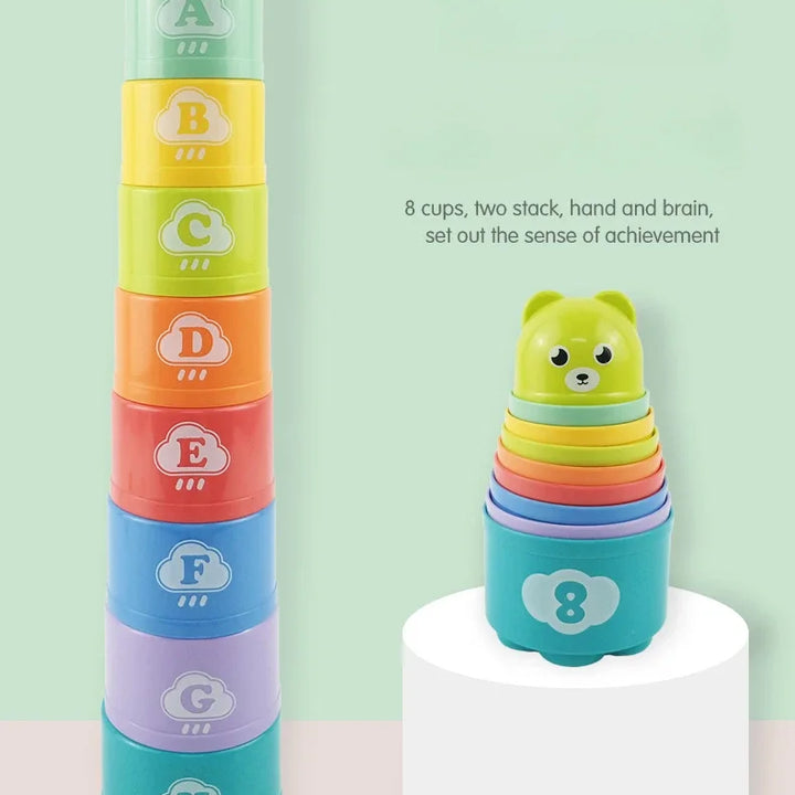 Kid Brain Response Battle Fold Cup Hand Speed Competition Fold Cup Baby Stack Game Early Education Puzzle Train Board Games Toy