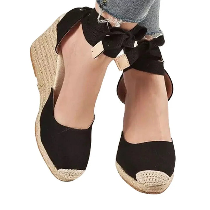 Women Espadrille Ankle Strap Sandals Slippers Ladies Womens Casual Wedge Shoes Fashions Canvas Pumps Sandálias De Salto Alto