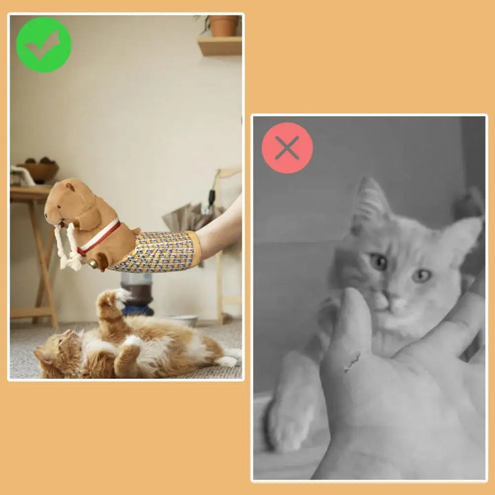 Wrestling Puppet for Cats Cat Wrestling Puppet Cat Wrestling Glove Puppet with Padding Bell for Safe Play Stuffed for Boredom