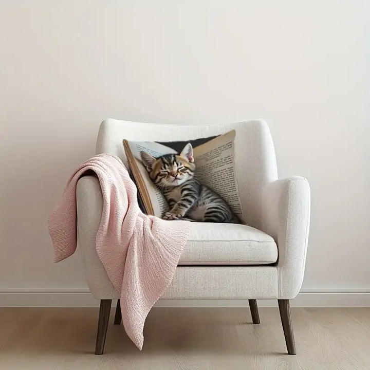 Cute Pet Animal Print Pillowcase Kawaii Cat Sofa Decorative Pillowcase Car Sofa Home Cushion Cover Home Decor