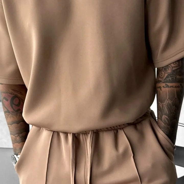 Men 2025 summer fashion sports design sense simple casual solid color quick drying short-sleeved T-shirt trend clothes
